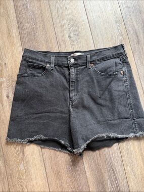 Signature by Levi Strauss Black Frayed Hem Denim Shorts